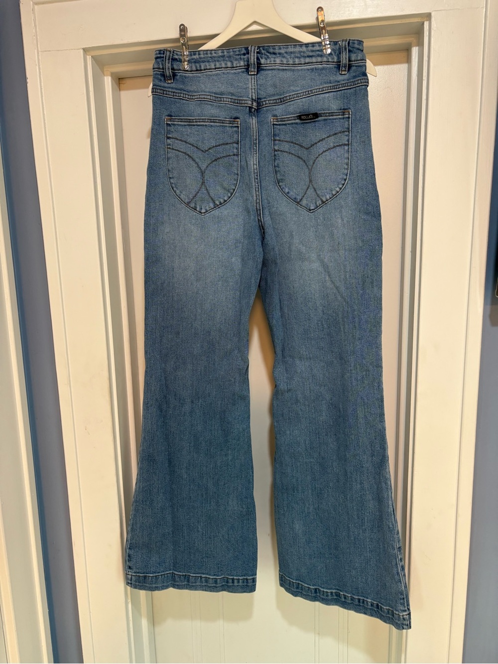 ROLLA’S Eastcoast Wide Leg Flare Jean - Silverlake High Rise Size 31 / US 12 - Picture 5 of 15